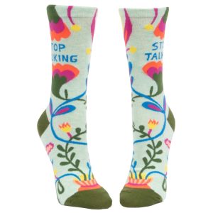 BLUE Q Women's Stop Talking Crew Socks