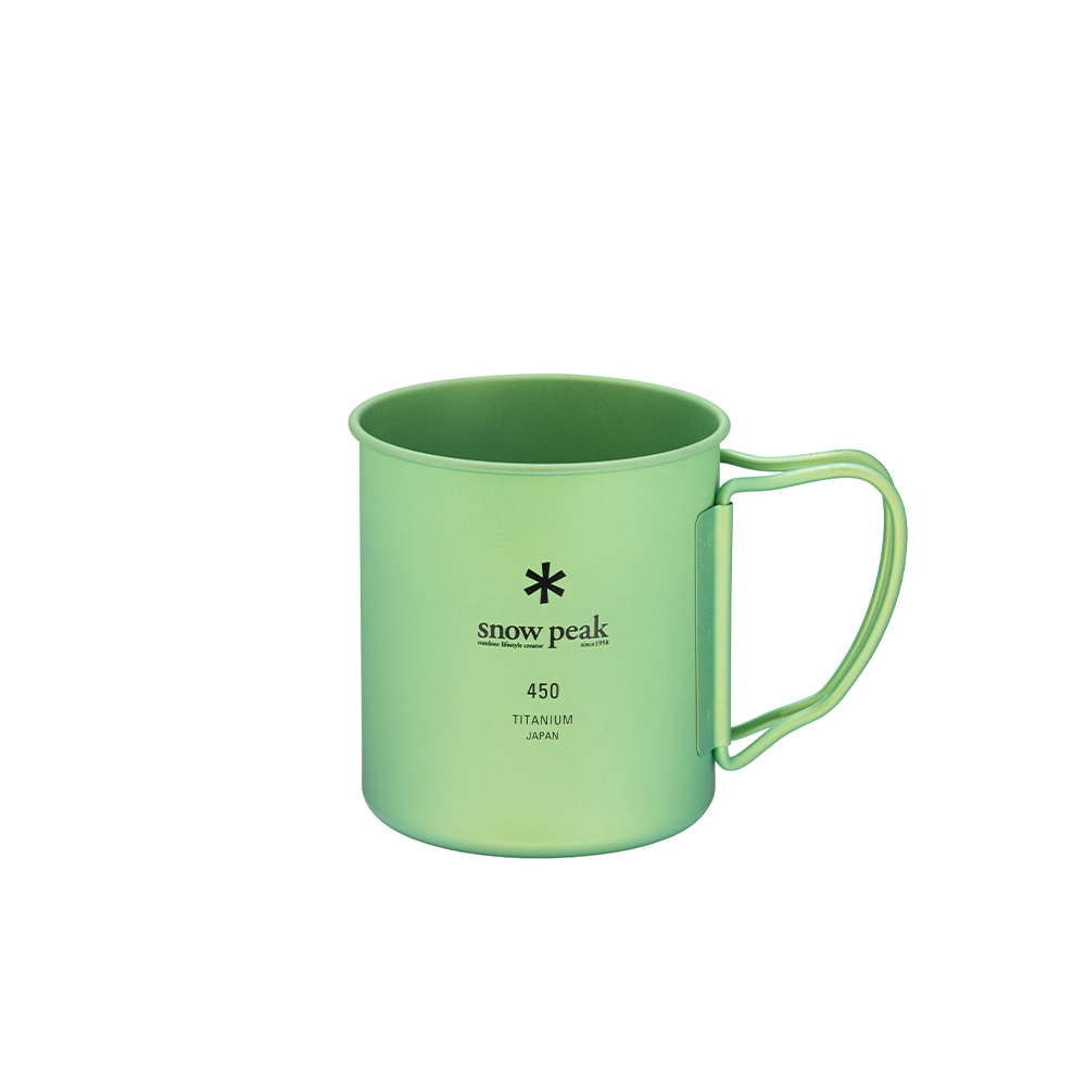 SNOW PEAK Ti-Single 450 Anodized Cup Green
