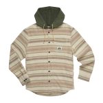 HOWLER BROTHERS Men's Salvo Hooded Blanket Flannel Pathway Stripe Dawn