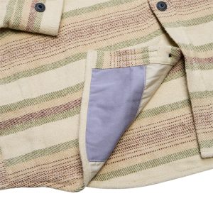 HOWLER BROTHERS Men's Salvo Hooded Blanket Flannel Pathway Stripe Dawn