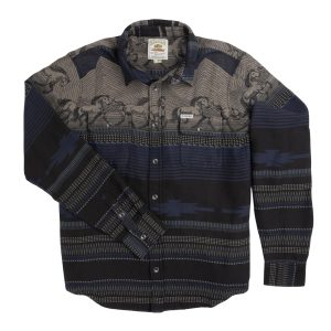 SENDERO Men's Boquillas Long Sleeve Shirt Teton Stripe Charcoal