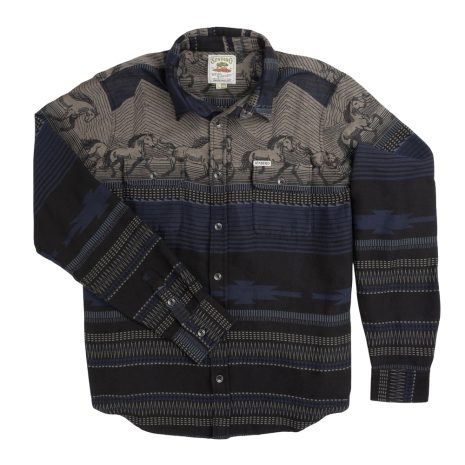 SENDERO Men's Boquillas Long Sleeve Shirt Teton Stripe Charcoal